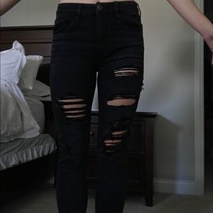 black high waisted american eagle skinny jeans